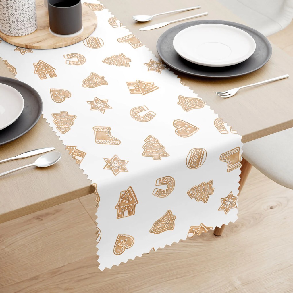Goldea karácsonyi teflonbevonatú asztali futó - mézeskalácsok 50x180 cm