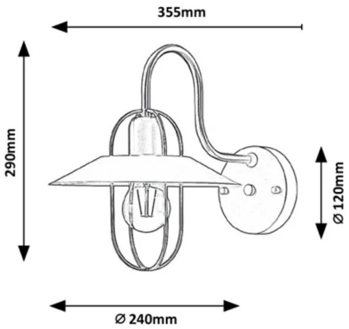 Rabalux - Fali lámpa 1xE27/40W/230V