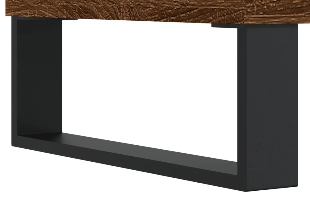 barna tölgyszínű szerelt fa hanglemezszekrény 85x38x48 cm