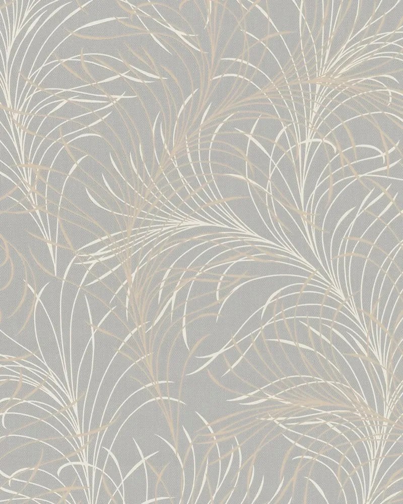 Sötét bézs absztrakt tapéta krém fehér mintás tapéta a nappaliba