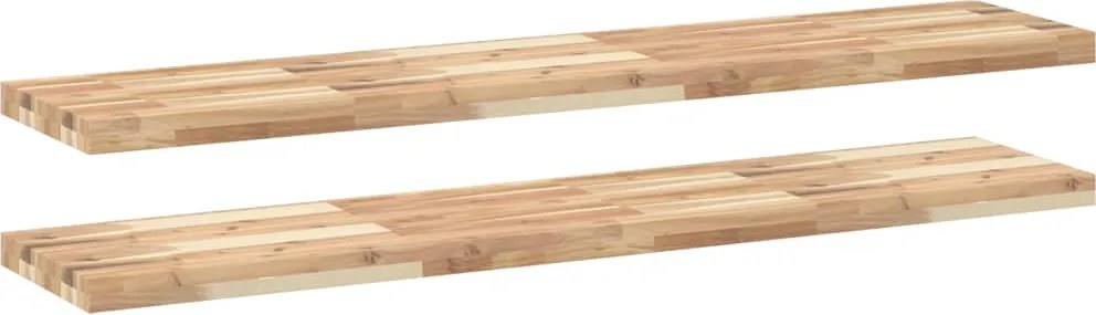 vidaXL 2 db kezeletlen tömör akácfa függőpolc 120 x 30 x 4 cm
