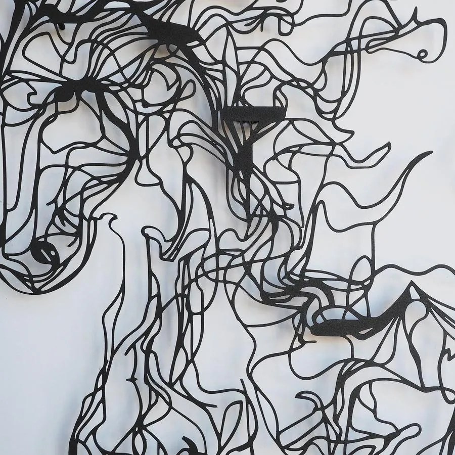 Fém fali dekoráció, Metal Horse Line Art - APT724