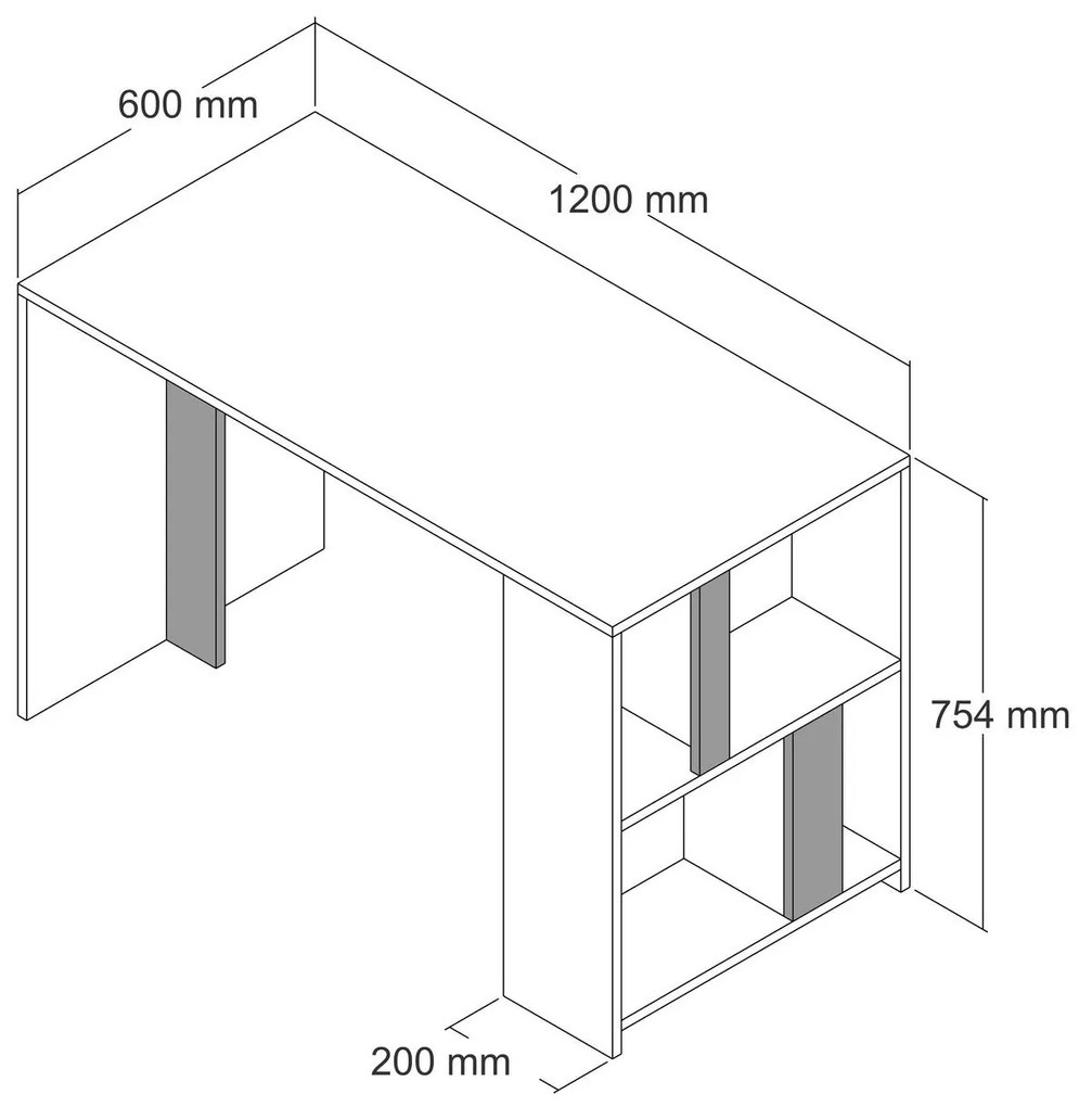 PC asztal Limba (fehér + antracit). 1088793