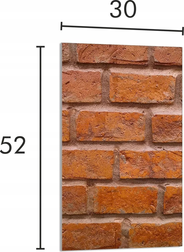 Üveg Vágódeszka 30x52 Tégla