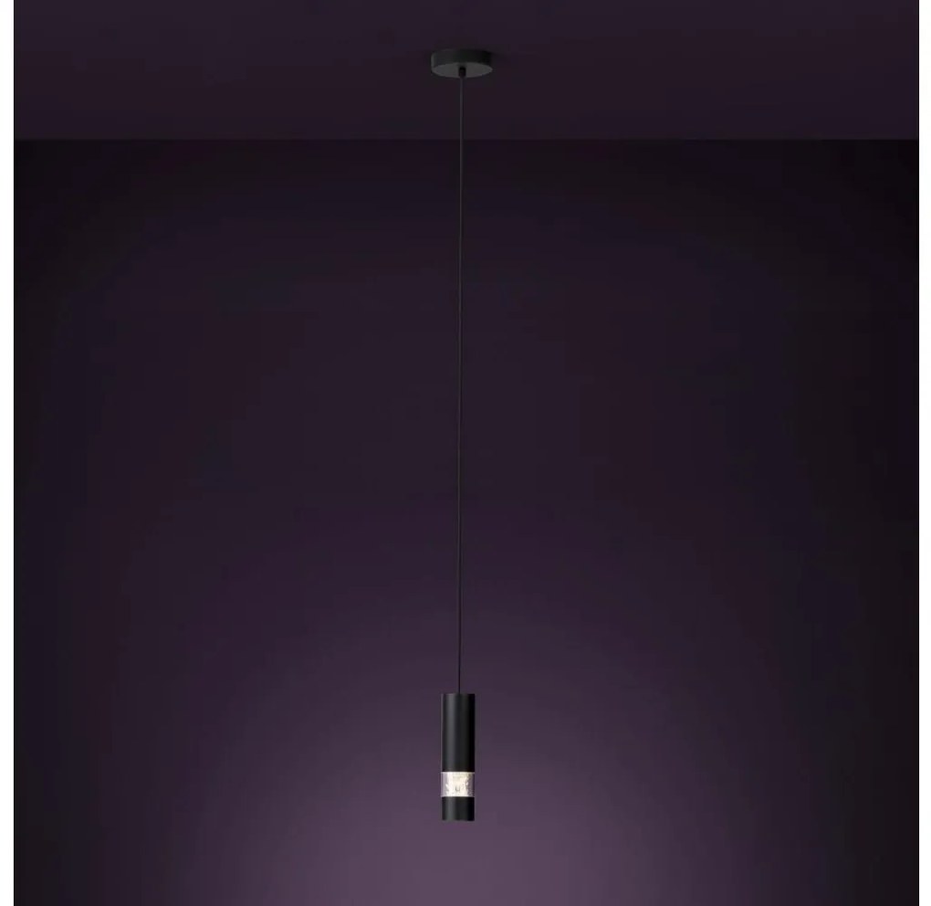 Eglo 39705 - LED Csillár zsinóron BERNABETA 1xGU10/4,6W/230V fekete