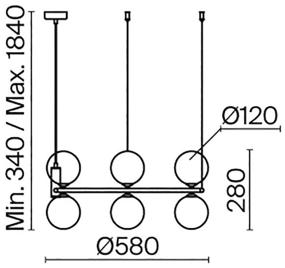 Maytoni MOD013PL-06BS1 - Csillár zsinóron RING 6xG9/25W/230V réz