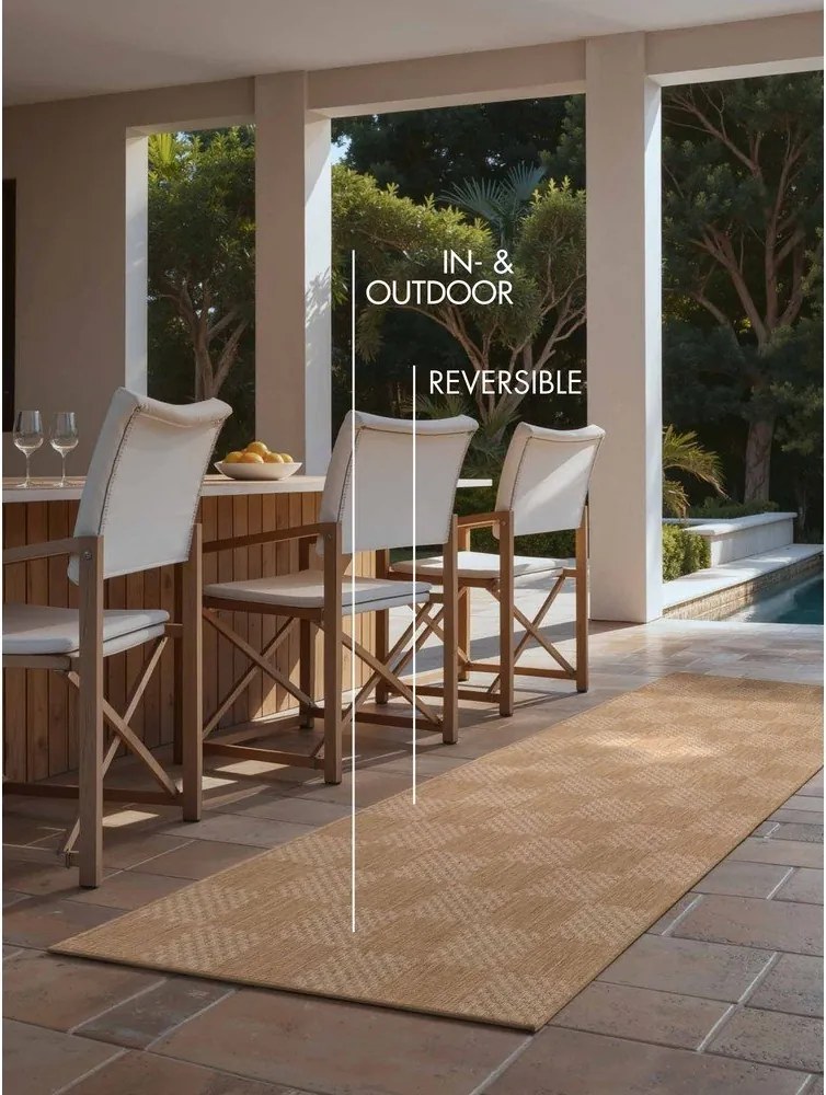 Krémszínű-natúr színű kültéri-beltéri futószőnyeg 80x200 cm Haringey Dorothy – Ted Baker