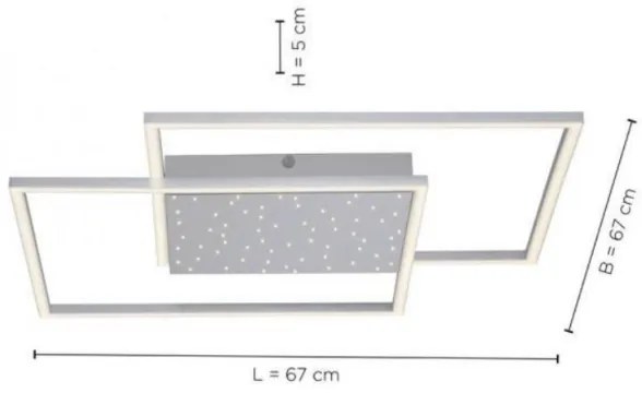 Paul Neuhaus 6024-55 - LED Dimmelhető felületre szerelhető csillár YUKI LED/49W/230V + távirányító