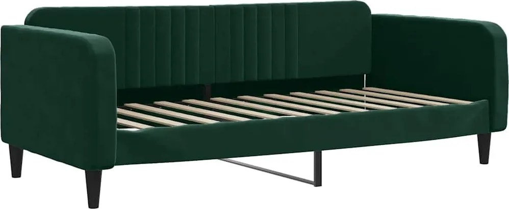 vidaXL sötétzöld bársony kanapéágy keret 100 x 200 cm