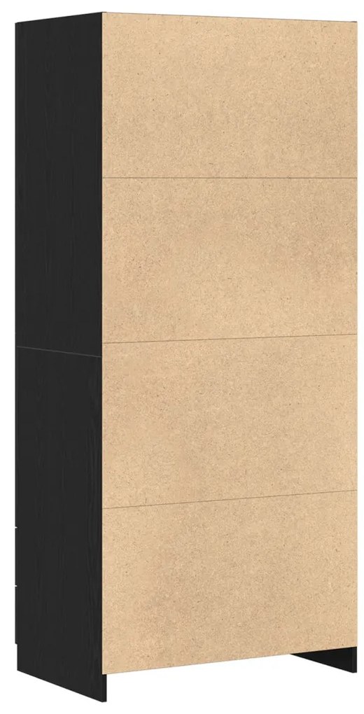 vidaXL Fekete Tölgy Ruhásszekrény 80x52x180 cm Mérnöki Fa