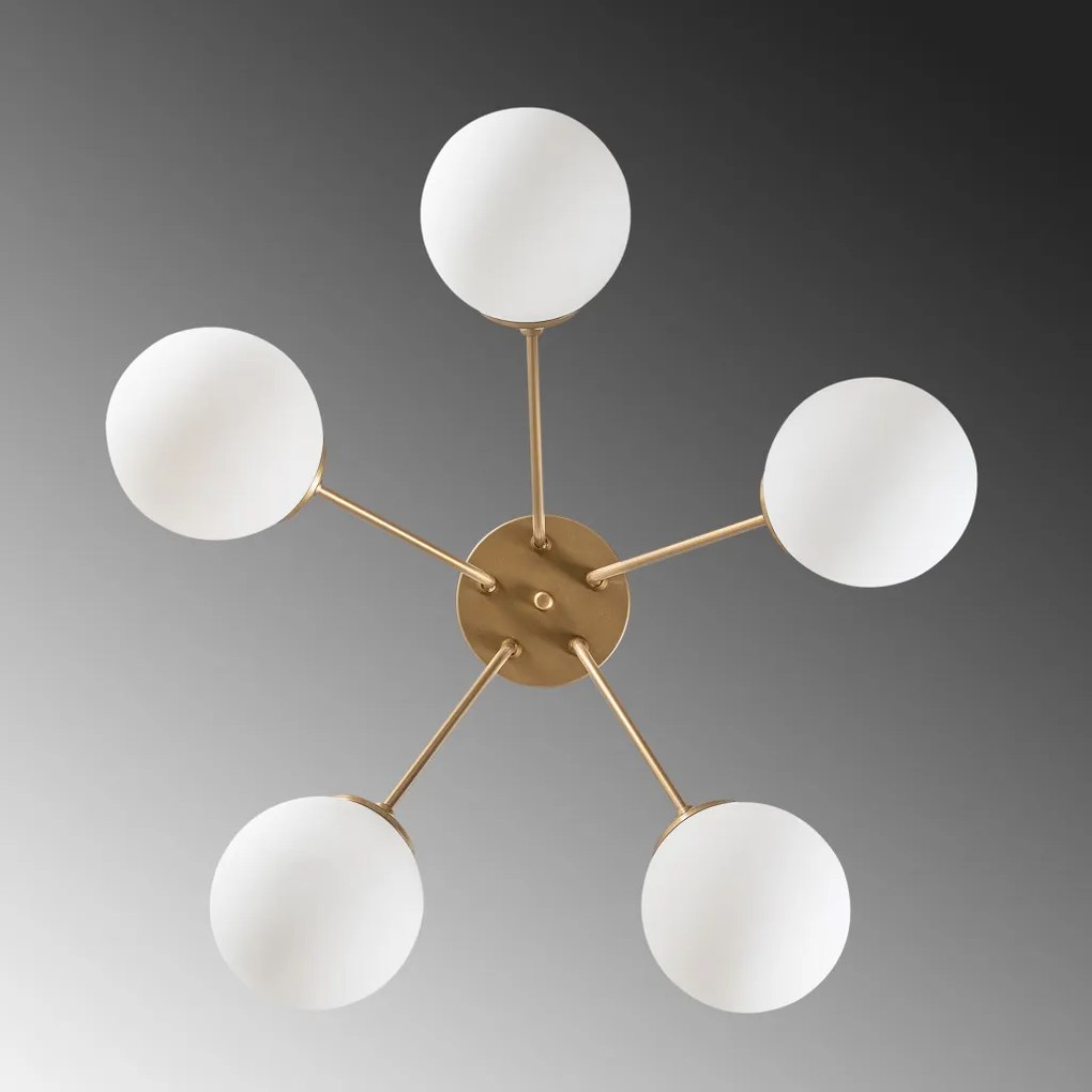 Orion 13961 arany fém és üveg 5 izzós függőlámpa, Ø62 cm