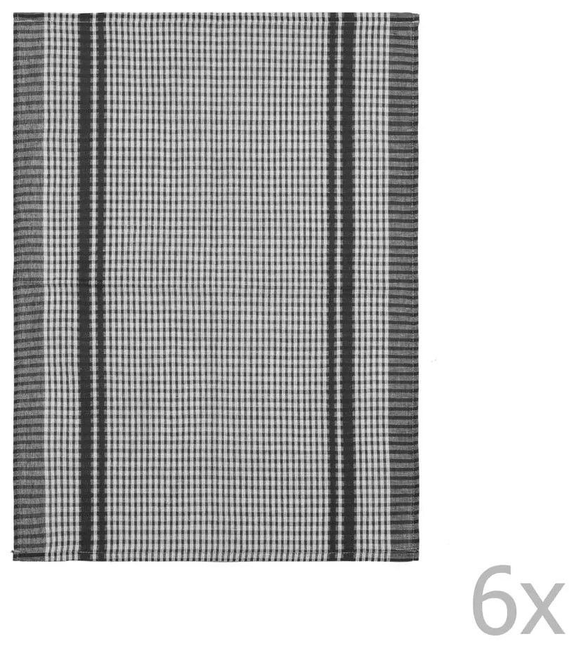 Waffle 6 db fekete pamut konyharuha, 50 x 70 cm - Tiseco Home Studio