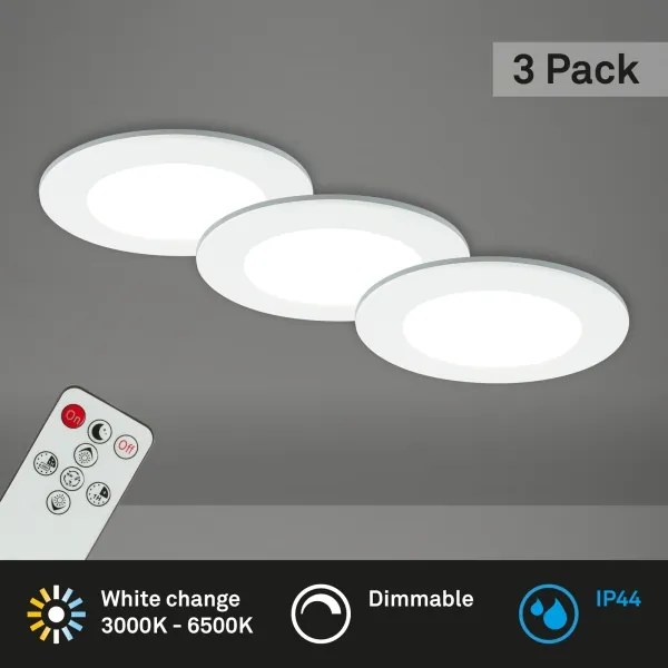Briloner - KÉSZLET 3x LED Fürdőszobai beépíthető lámpa LED/4,8W/230V IP44 + távirányító