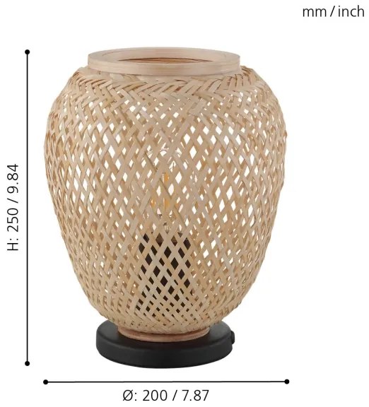 Eglo 43263 - Asztali lámpa DEMBLEBY 1xE27/40W/230V