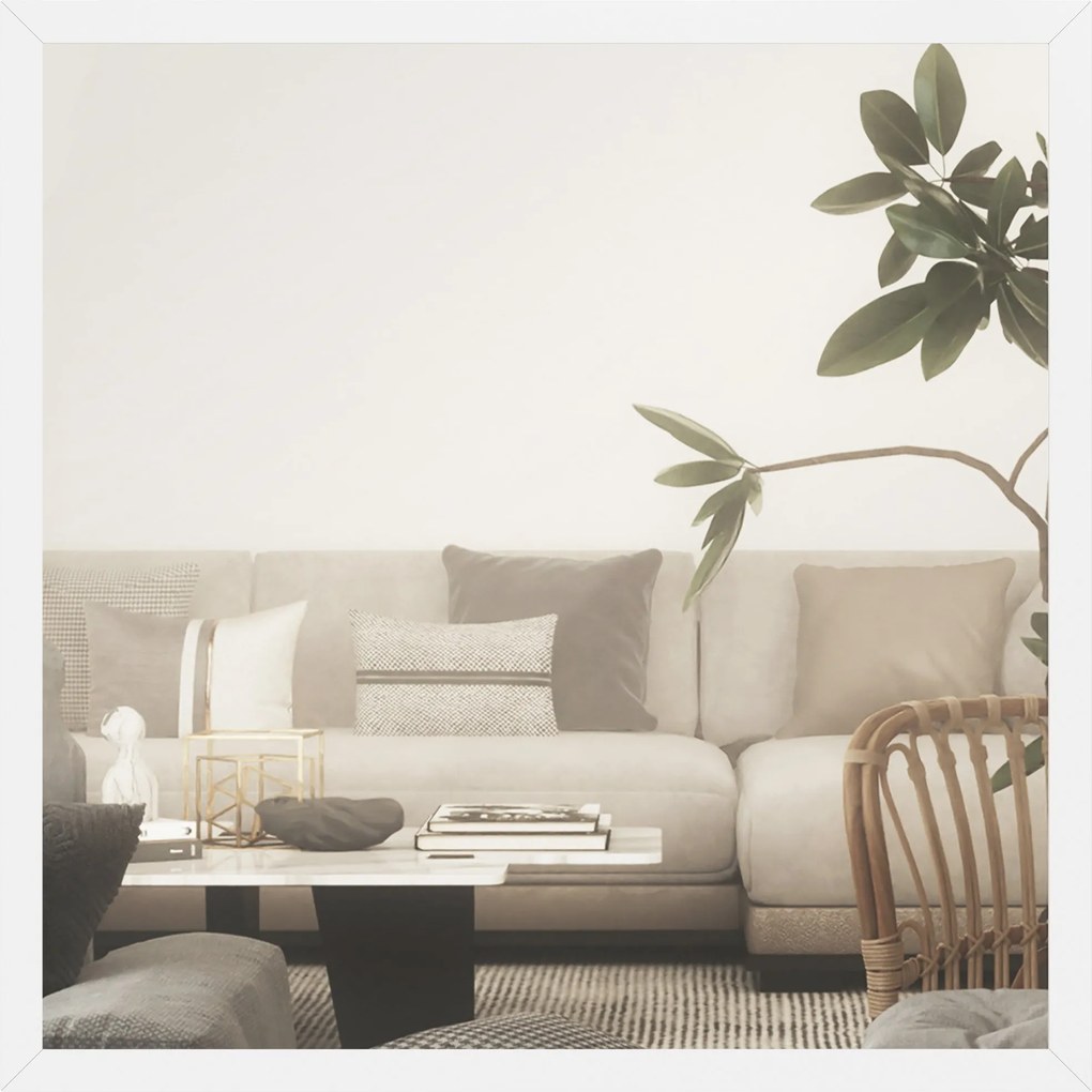 HOMCOM négyzet fali tükör 50×50 cm – fehér MDF keret | Aosom