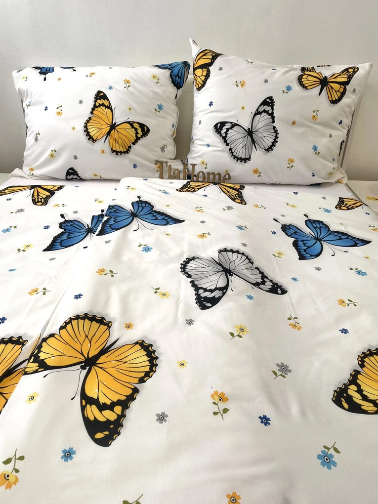 Pamut lepedők Színes pillangók 200x140cm+90x70cm TiaHome