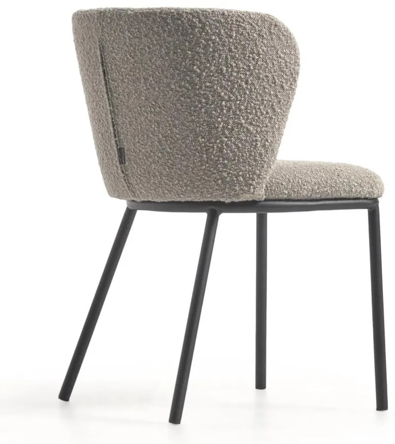 Világosszürke kárpitozott étkezőfotel Ciselia – Kave Home