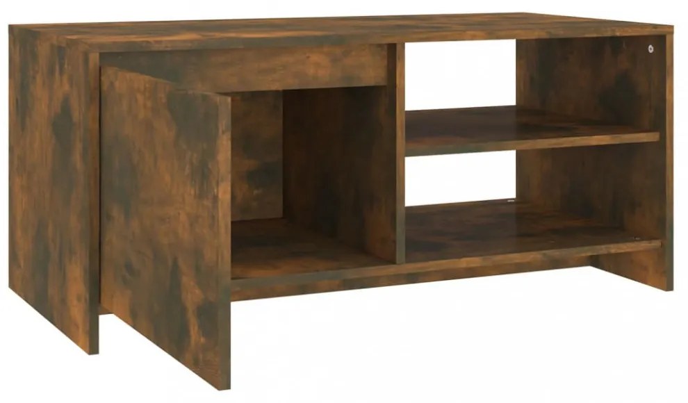 füstös tölgy színű szerelt fa dohányzóasztal 102 x 50 x 45 cm