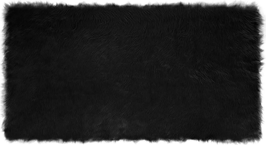 vidaXL Műgyapjú Szőnyeg Tafalla Fekete 80 x 150 cm Poliészter