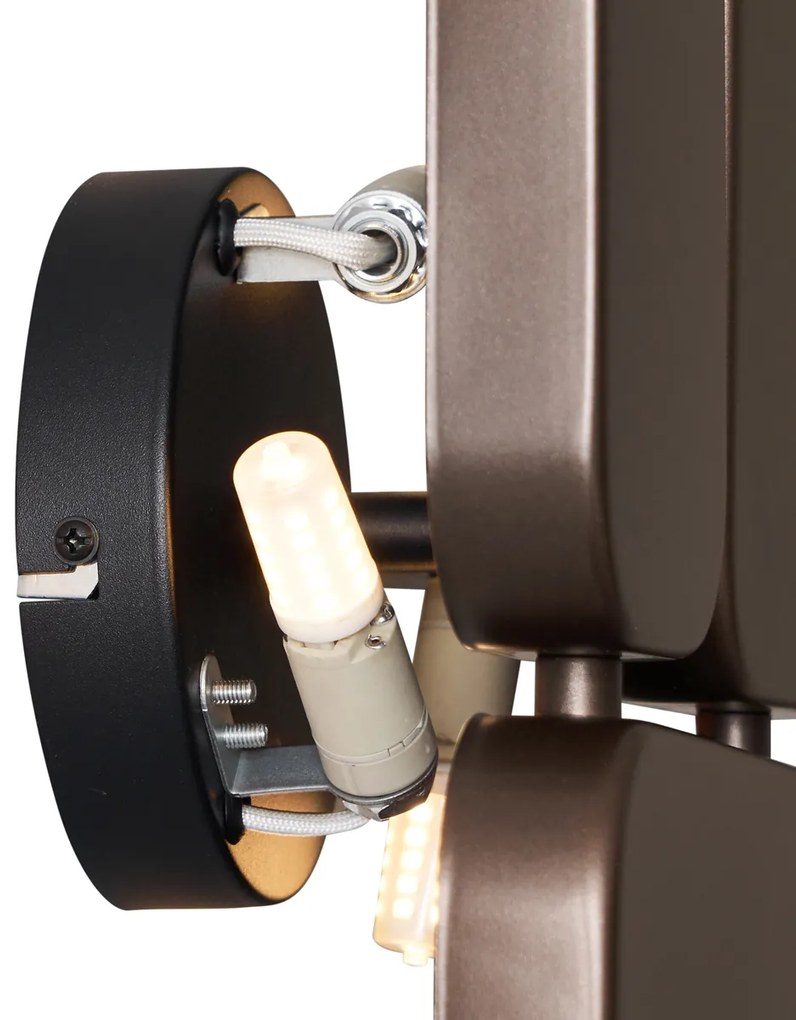 Dizájner bronz fali lámpa 3 égős - Planes