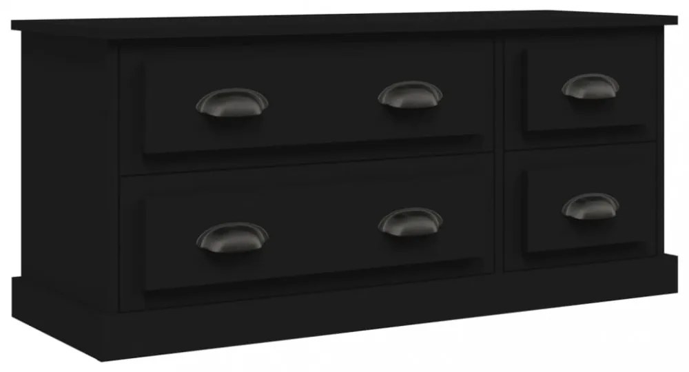 fekete szerelt fa TV-szekrény 100x35,5x45 cm