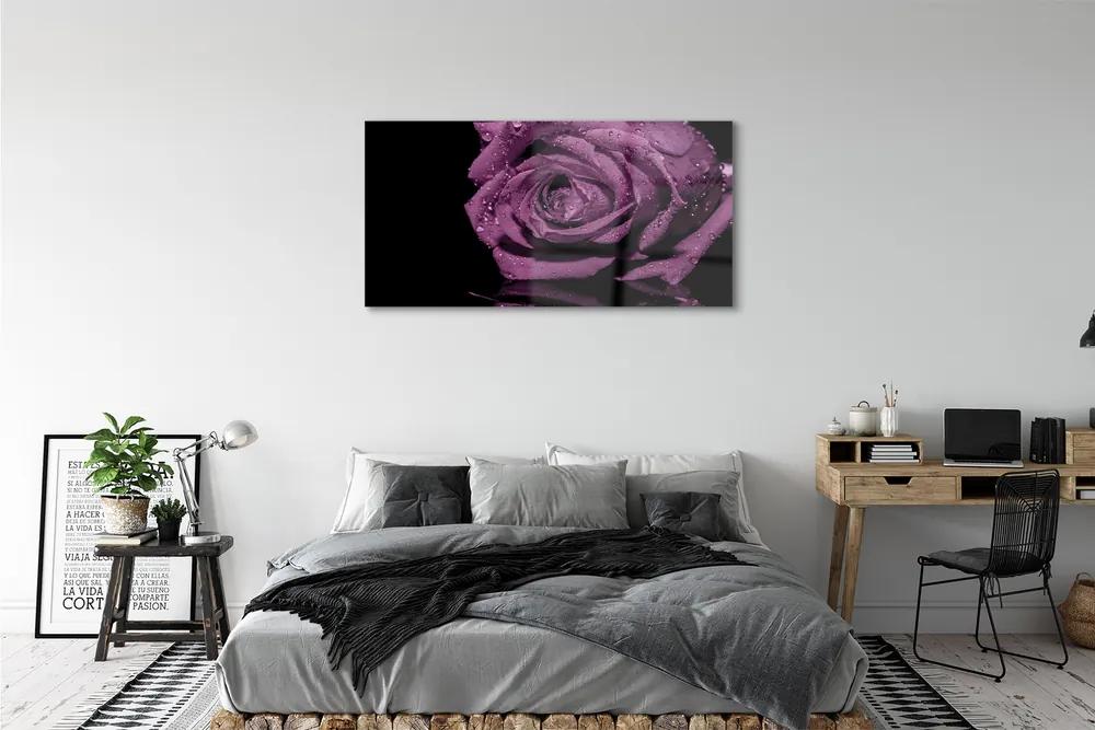 Üvegképek lila rózsa 120x60cm