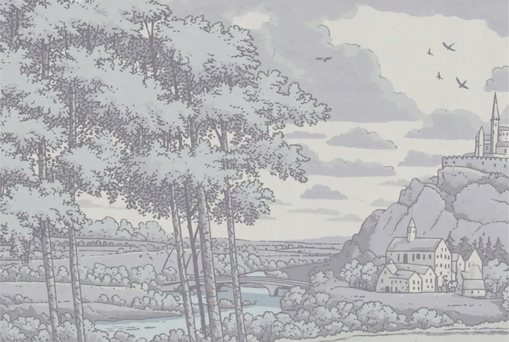 Fali tapéta Prémium mesebeli táj 104x70 Ragasztó