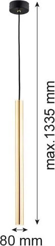 ARGON 8104 SICILIA PLUS Hengeres Függesztett Lámpa Sárgaréz, Fekete Struktúra G9 IP20