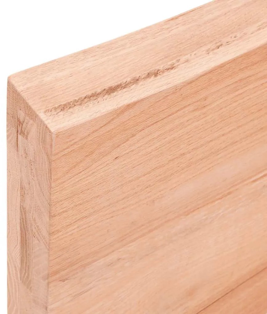 világosbarna kezelt tömör fa fürdőszobai pult 140x50x(2-6) cm