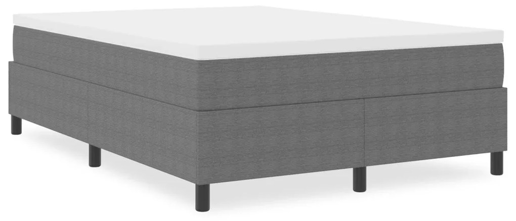 Boxspring Ágy Világosszürke 160x200 cm Corduroy Szövet
