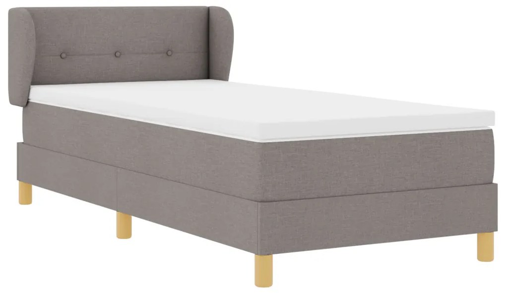 Boxspring Ágy Mattal Szürke, 90x200 cm, Szövet