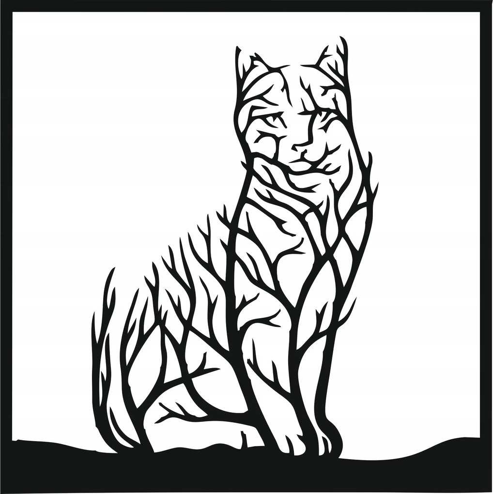 Vászonkép 3D Fali Dekoráció otthonra 65 CM Macska Dekorációs panel