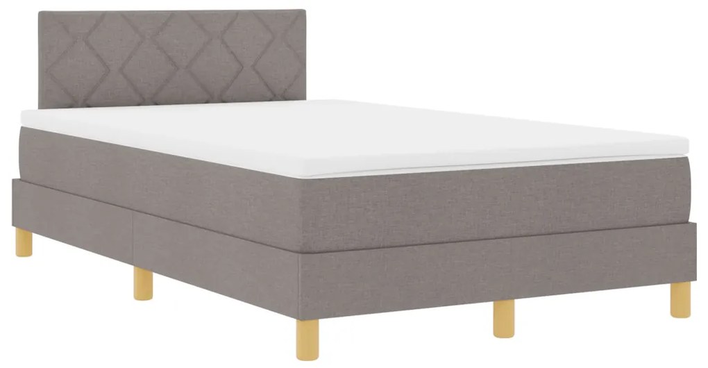 vidaXL LED Box Spring Ágy matracmal Tópszínű 120 x 200 cm szövet