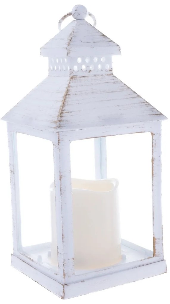 Vintage LED gyertyatartó, 10 x 20 x 10 cm, melegfehér, műanyag