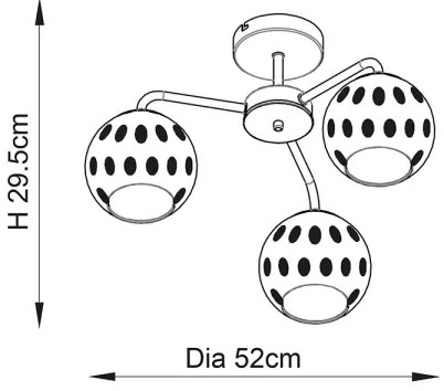 Endon 91968 - Felületre szerelhető csillár DIMPLE 3xE14/25W/230V arany/füstös bézs