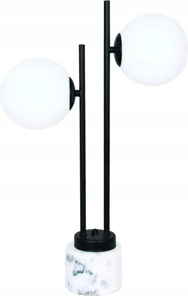 Aca Lighting asztali lámpa 2XE14 Quadro fekete fehér márvány IP20 36X14XM61CM