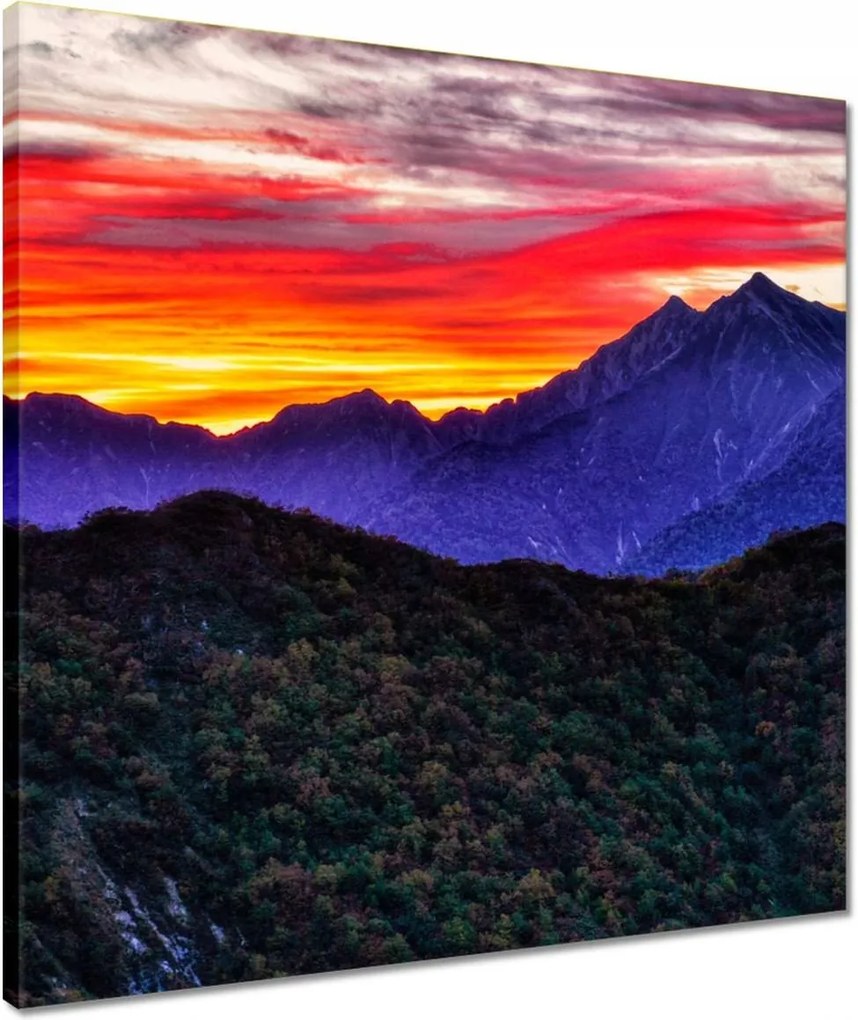 Vászonkép 50x50 Hegyi táj nyugattal