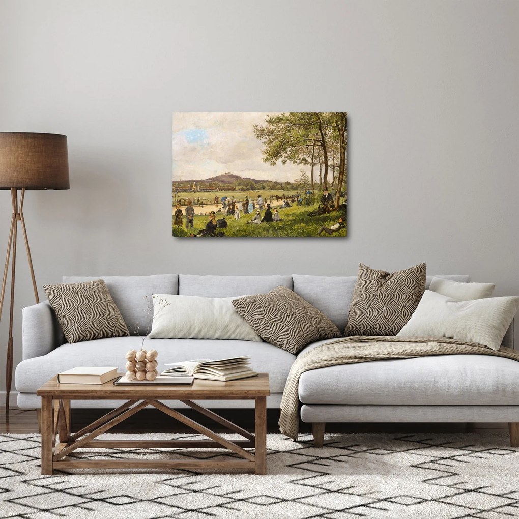 Kép - French 19th Century, Race Course at Longchamps, reprodukciók (70x50 cm)