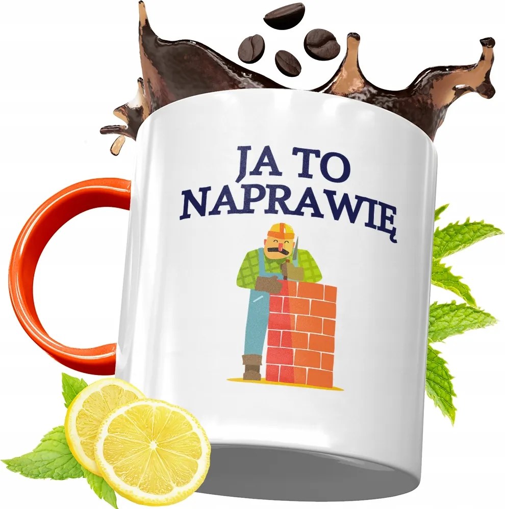 Narancssárga Bögre Építő Szakember Barkácsolónak, fényképes nyomattal