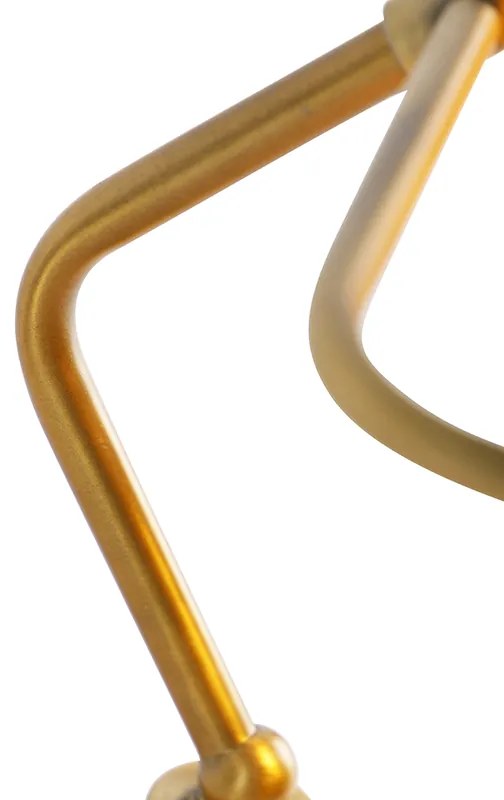 Klasszikus jegyzői lámpa bronz borostyán üveggel - Banker