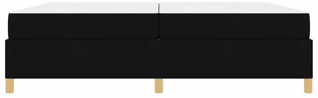 Boxrugós ágy Fekete és fehér és fekete 200 x 200 cm szövet