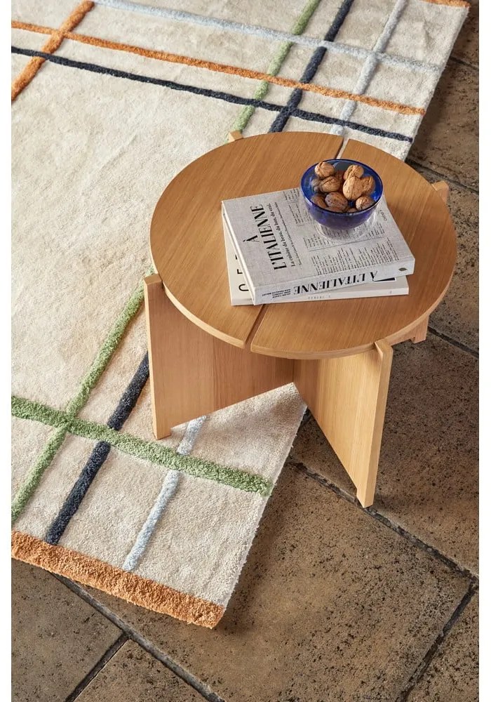 Kerek tárolóasztal tölgyfa dekorral ø 55 cm Dash – Hübsch