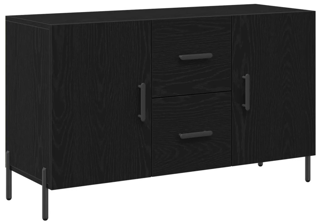 Fekete Tölgy Oldalszekrény 100x36x60 cm Mérnöki Fa