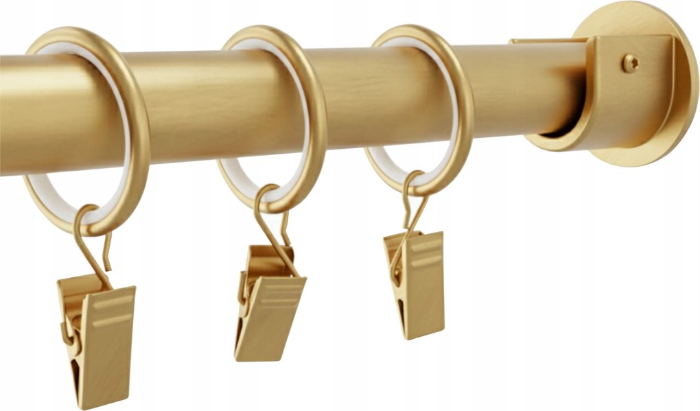 Függönykarnis Szimpla Üreges fém 19 mm arany Sárgaréz Matt Karika 120 cm