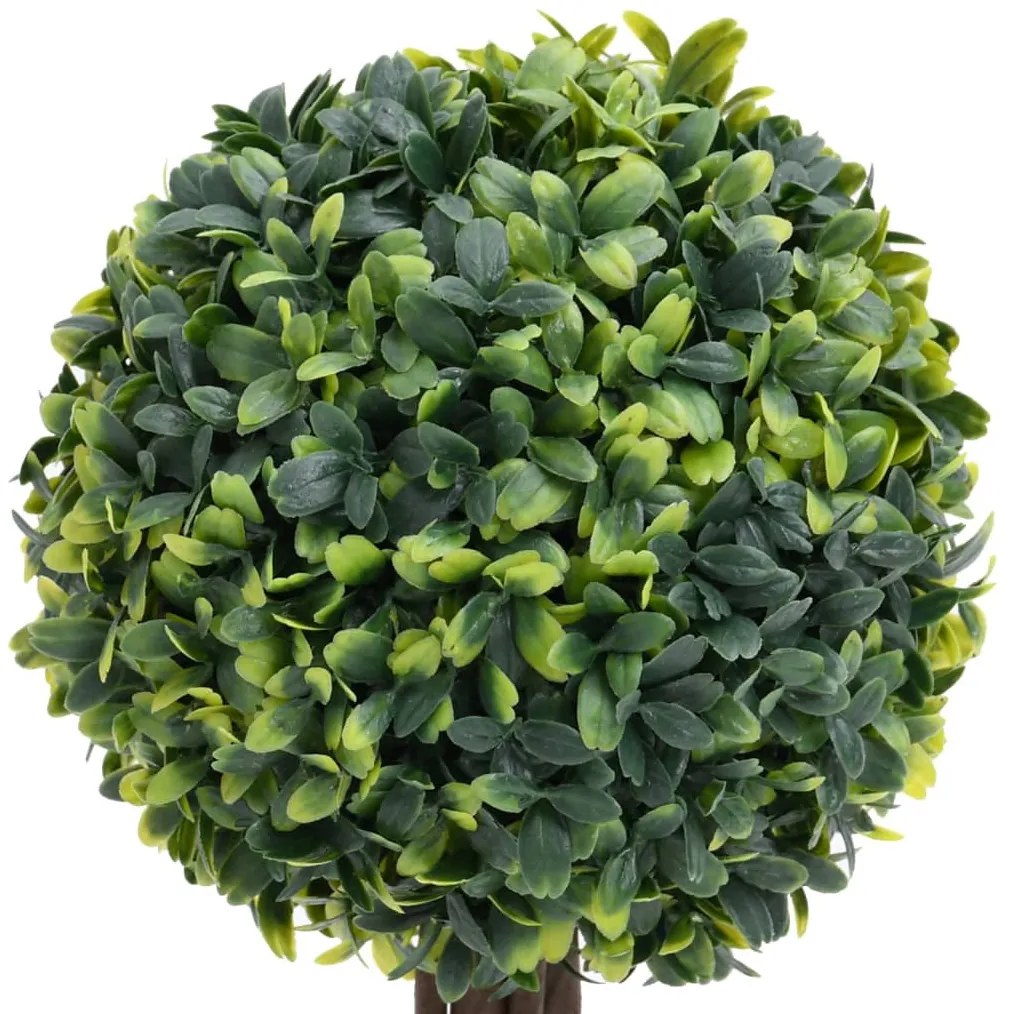2 db zöld gömbalakú cserepes műpuszpáng 41 cm