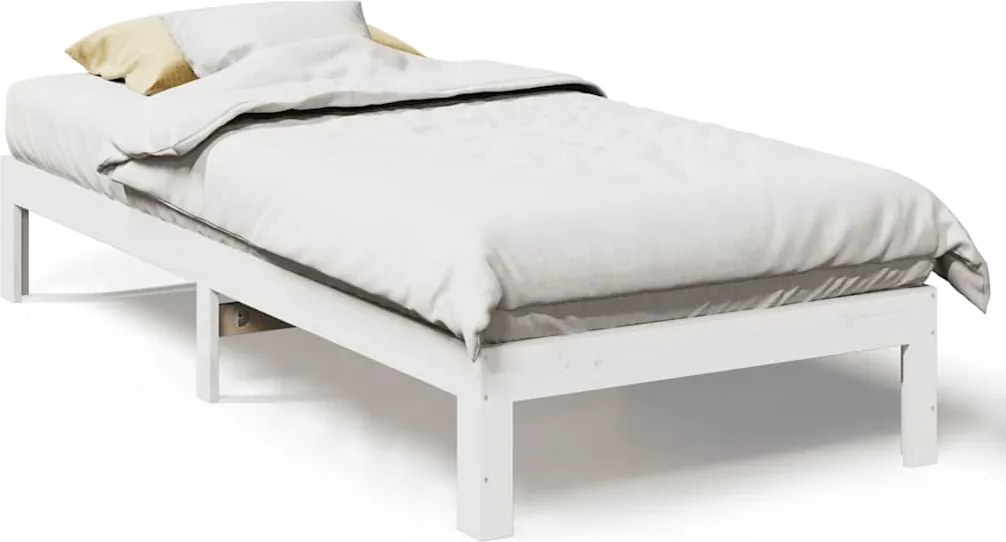 vidaXL fehér tömör fenyő ágykeret matrac nélkül 80 x 200 cm