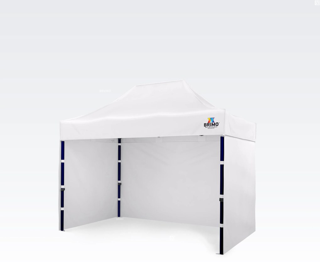 Gyorsan felállítható pavilon 2x3 m (3 fal): Acélos tartósság árusoknak - plusz 3 oldalfal - Fehér