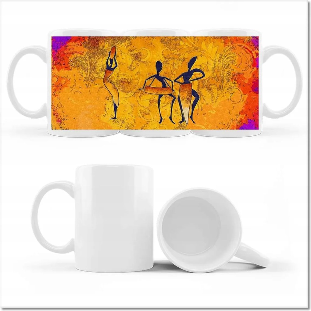 Nyomott mintás bögre Törzsi tánc