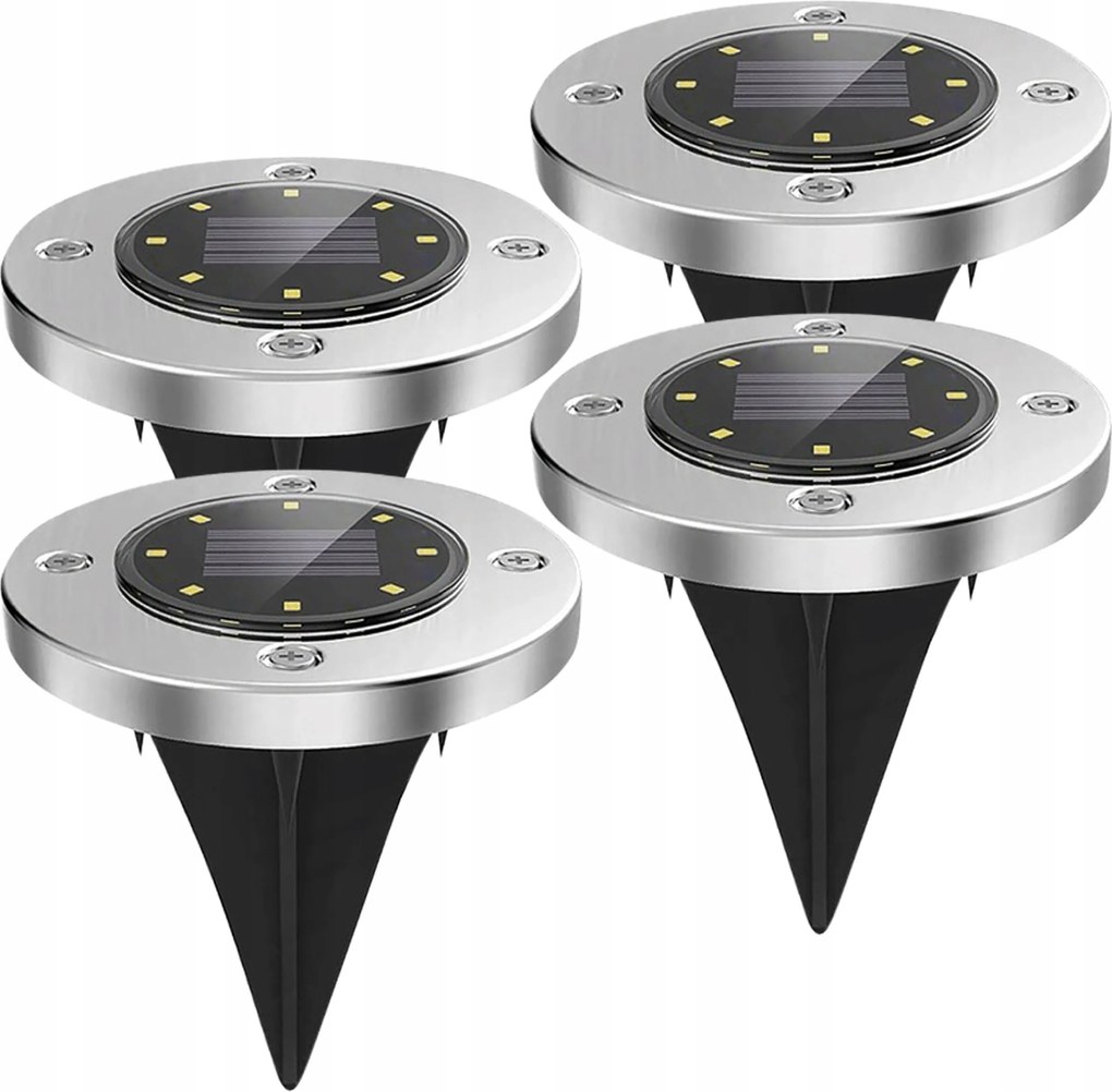4x Napelemes Kerti Lámpa 8 Led-es Érzékelő Talajlámpa Kertbe