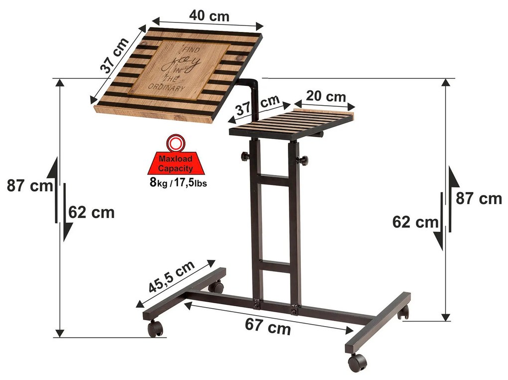 PC asztal Gaudius (atlanti fenyő + fekete). Akció -24%. 1072175